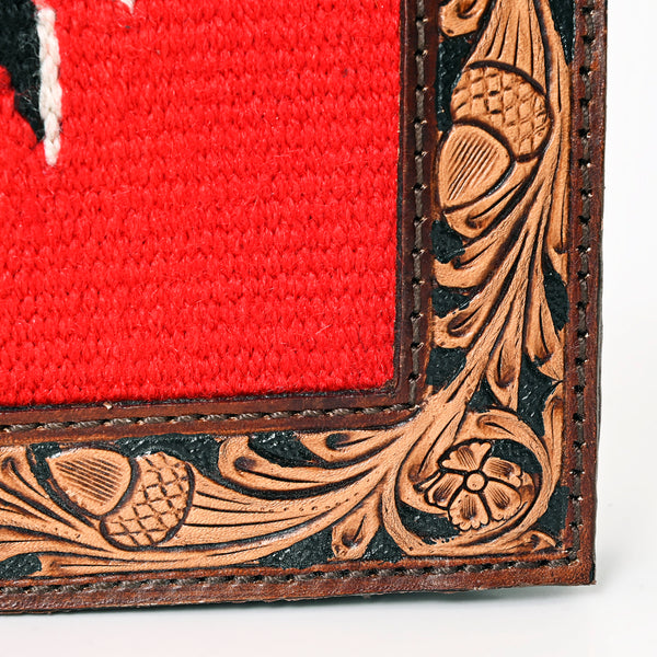 ADBGA408 American Darling Hand Tooled Saddle Blanket Genuine Leather Clutch