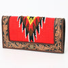 ADBGA408 American Darling Hand Tooled Saddle Blanket Genuine Leather Clutch