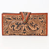ADBGA409 American Darling Hand Tooled Floral Carved Genuine Leather Clutch