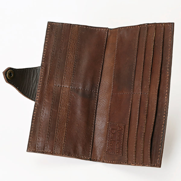 ADBGA409 American Darling Hand Tooled Floral Carved Genuine Leather Clutch