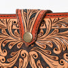 ADBGA409 American Darling Hand Tooled Floral Carved Genuine Leather Clutch