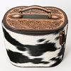 ADBGA411 American Darling Hair-On Hide Jewelry Case with Tooled Leather Top and Spacious Interior