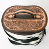 ADBGA411 American Darling Hair-On Hide Jewelry Case with Tooled Leather Top and Spacious Interior