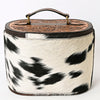 ADBGA411 American Darling Hair-On Hide Jewelry Case with Tooled Leather Top and Spacious Interior