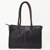 ADBGZ757 Tall Western Tote - Hand Tooled Leather Bag with Braided Handles