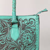 ADBGZ757 Tall Western Tote - Hand Tooled Leather Bag with Braided Handles