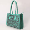 ADBGZ757 Tall Western Tote - Hand Tooled Leather Bag with Braided Handles
