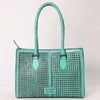 ADBGZ757 Tall Western Tote - Hand Tooled Leather Bag with Braided Handles