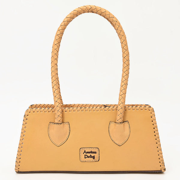ADBGZ764 Trapezoid Western Satchel - Hand Tooled Leather Clutch Bag