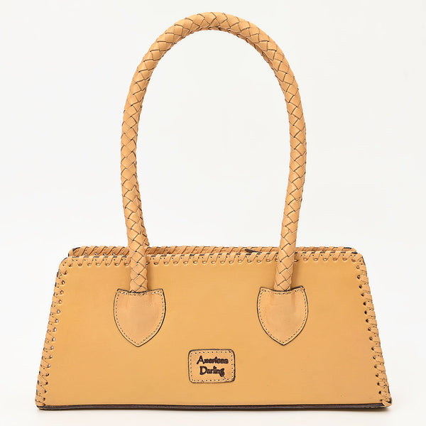 ADBGZ764 Trapezoid Western Satchel - Hand Tooled Leather Clutch Bag