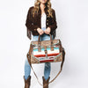 ADBG1191 American Darling Western Duffel Bag Hand Tooled Leather Saddle Blanket