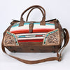 ADBG1191 American Darling Western Duffel Bag Hand Tooled Leather Saddle Blanket