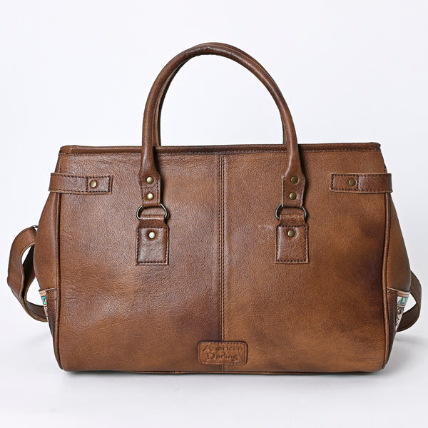 ADBG1191 American Darling Western Duffel Bag Hand Tooled Leather Saddle Blanket