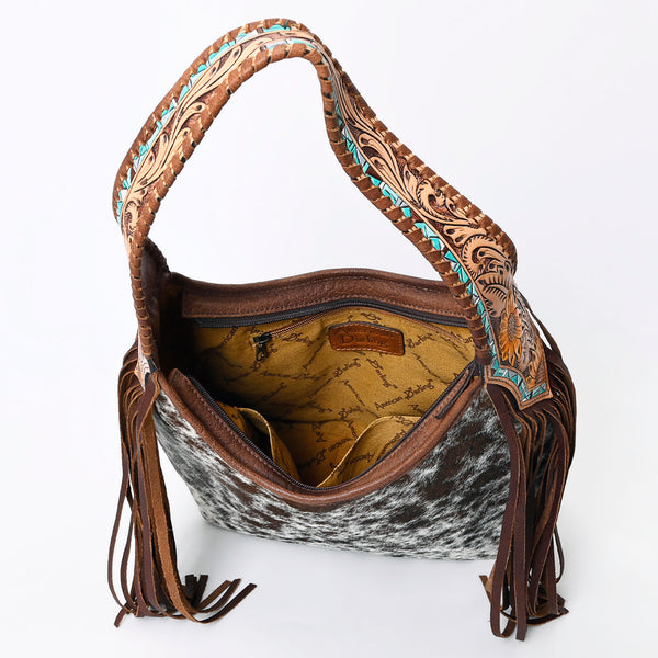 ADBG803 American Darling Western Hobo Bag Hair-On Cowhide & Tooled Leather Shoulder Purse