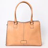 ADBGZ768 Natural Tooled Leather Tote Bag with Tassel - Western Floral Handbag