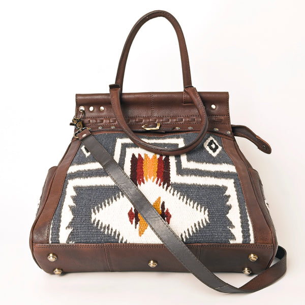 ADBGA400 American Darling Hand Woven Saddle Blanket Genuine Leather Tote Bag