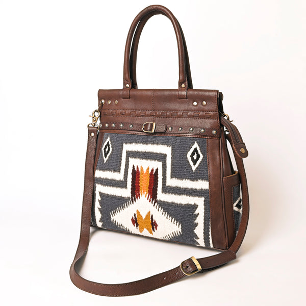 ADBGA400 American Darling Hand Woven Saddle Blanket Genuine Leather Tote Bag