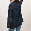 ADDR001 American Darling Western Denim Tunic Top Studded Pleated Shirt