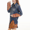 ADDR002 American Darling Denim Button Down Dress Tooled Leather Floral Detail