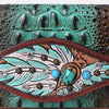ADBG1195 American Darling Western Organizer Bag Crocodile Embossed Hand Tooled Leather