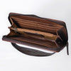 ADBG1195 American Darling Western Organizer Bag Crocodile Embossed Hand Tooled Leather