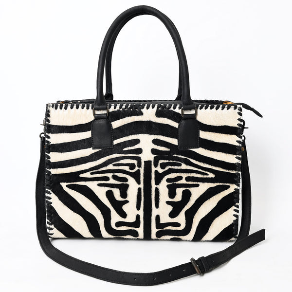 ADBG229 American Darling Western Tote Bag - Handcrafted Hair-On Cowhide & Braided Leather