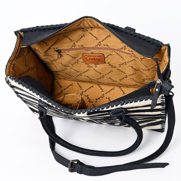 ADBG229 American Darling Western Tote Bag - Handcrafted Hair-On Cowhide & Braided Leather