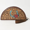 ADBG1072 American Darling Hand-Tooled Leather Taco Handbag Western Floral Carved Genuine Leather Clutch