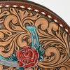 ADBG1072 American Darling Hand-Tooled Leather Taco Handbag Western Floral Carved Genuine Leather Clutch