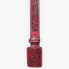 ADBLF233 Red Tooled Leather Belt with Matching Floral Buckle