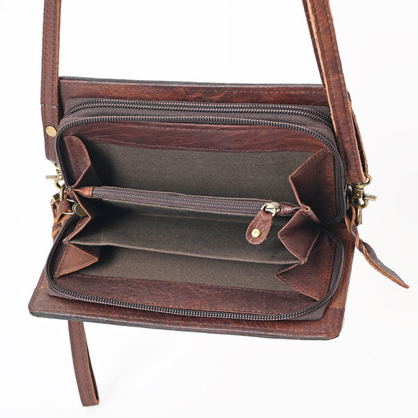 ADBGM169 Hair-On Leather Western Crossbody Purse with Western Scene
