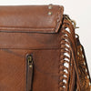 ADBGA414 American Darling Studded Brown Leather Fringed Southwestern Crossbody Bag