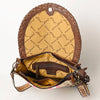 ADBGA414 American Darling Studded Brown Leather Fringed Southwestern Crossbody Bag