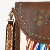 ADBGA415 American Darling Hand Woven Saddle Blanket & Genuine Leather Fringed Cross body Bag