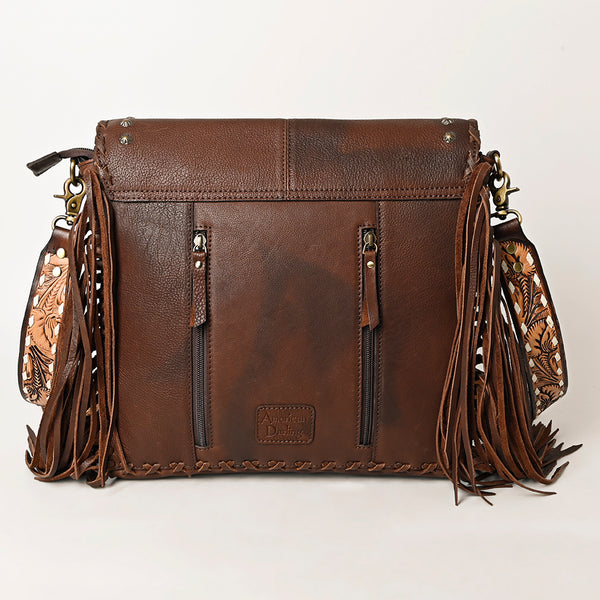 ADBGA415 American Darling Hand Woven Saddle Blanket & Genuine Leather Fringed Cross body Bag