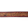 LC-ADBLF103 Hand-Tooled Western Leather Belt with Red Trim and Floral Engraving