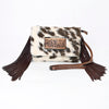 ADBG360 American Darling Hand Tooled Leather Small Cross body Bag with Hair-On Cowhide