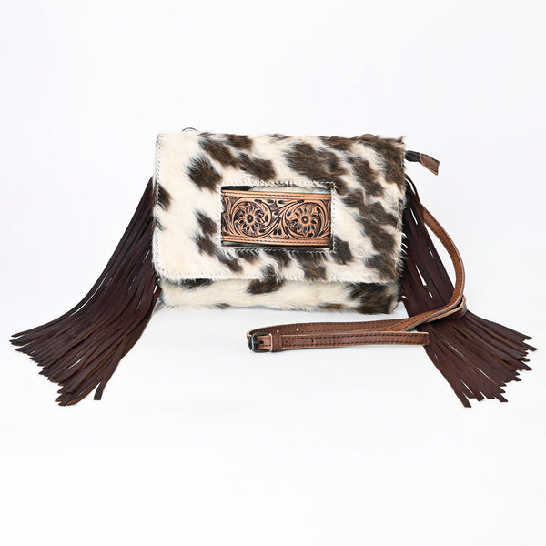 ADBG360 American Darling Hand Tooled Leather Small Cross body Bag with Hair-On Cowhide