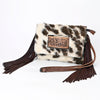 ADBG360 American Darling Hand Tooled Leather Small Cross body Bag with Hair-On Cowhide