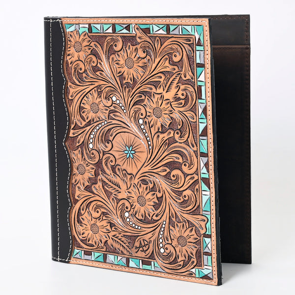 ADBG1196 American Darling Western Hand Tooled Leather Portfolio Bag Genuine Leather