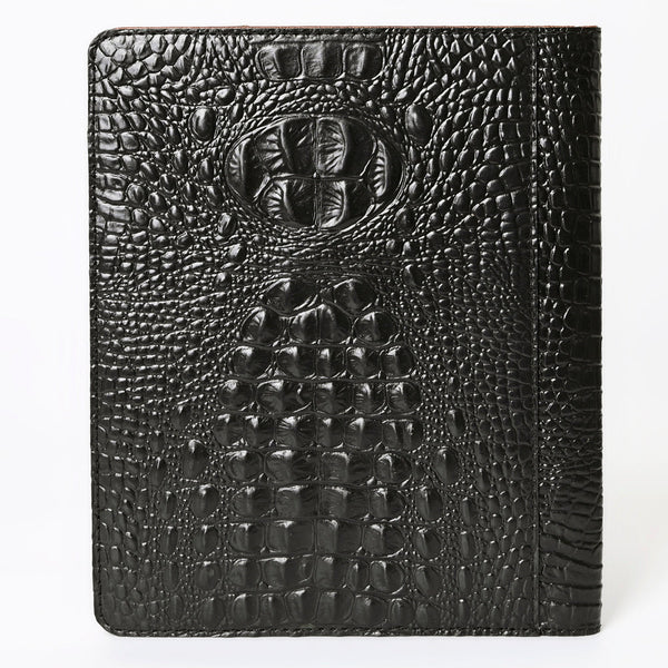 ADBG1040 American Darling Crocodile Embossed Hand Tooled Leather Western Portfolio Bag