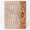 ADBG1040 American Darling Crocodile Embossed Hand Tooled Leather Western Portfolio Bag