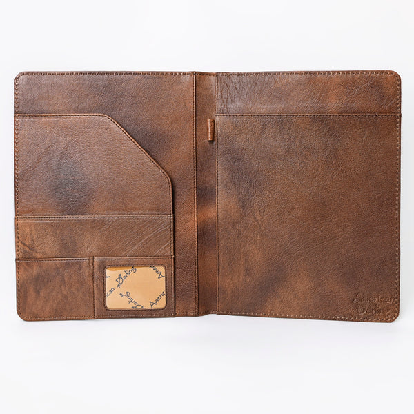 ADBG1040 American Darling Crocodile Embossed Hand Tooled Leather Western Portfolio Bag