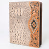 ADBG1040 American Darling Crocodile Embossed Hand Tooled Leather Western Portfolio Bag