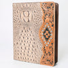 ADBG1040 American Darling Crocodile Embossed Hand Tooled Leather Western Portfolio Bag