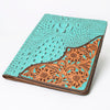 ADBG1040 American Darling Crocodile Embossed Hand Tooled Leather Western Portfolio Bag