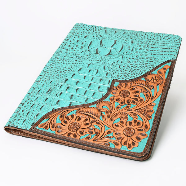 ADBG1040 American Darling Crocodile Embossed Hand Tooled Leather Western Portfolio Bag