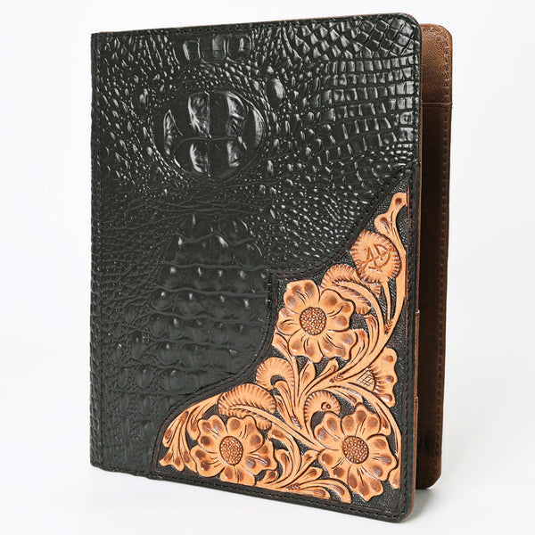 ADBG1040 American Darling Crocodile Embossed Hand Tooled Leather Western Portfolio Bag