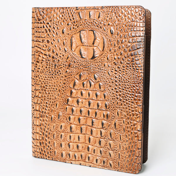 ADBG1040 American Darling Crocodile Embossed Genuine Leather Western Portfolio Bag