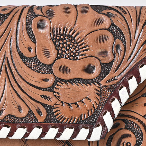 KBG154 WALLET Harness Skirting Leather with Hand Carving Ladies Bag H4.5XW9 KBG154